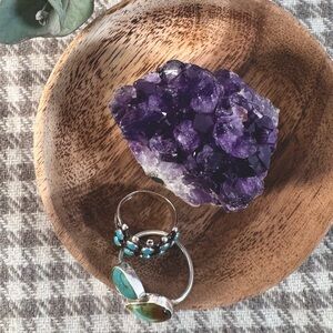 Raw Amethyst Crystal Slab | Natural Purple Quartz Specimen ” Decor Stone